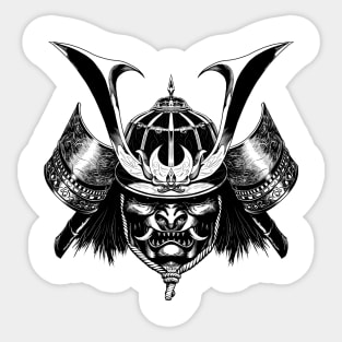 Samurai helmet B&W Sticker